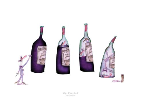 Wine Buff Connoisseur - fun wine snob print by Tony Fernandes